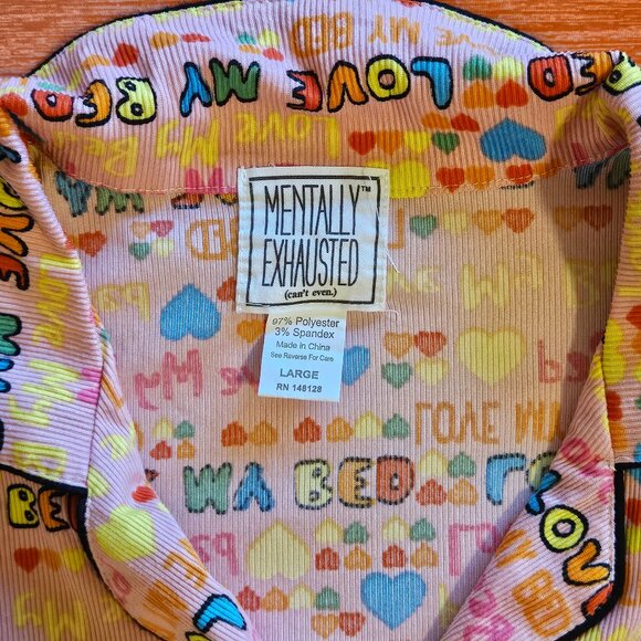 Pink Multi pajama set- NWOT-Size Large - Picture 11 of 16